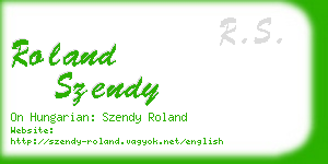 roland szendy business card